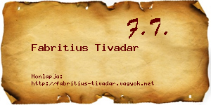 Fabritius Tivadar névjegykártya